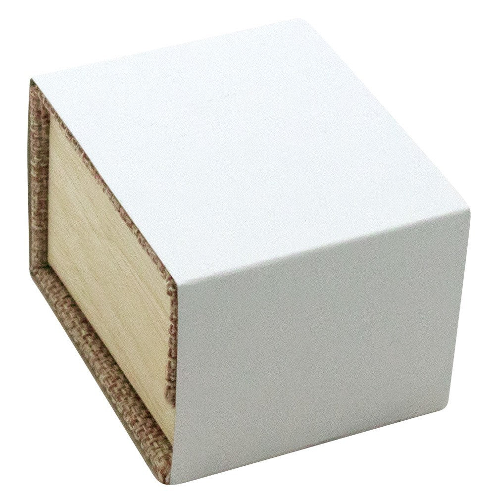 Brown Burlap and Faux Natural Wood Jewelry Ring Boxes