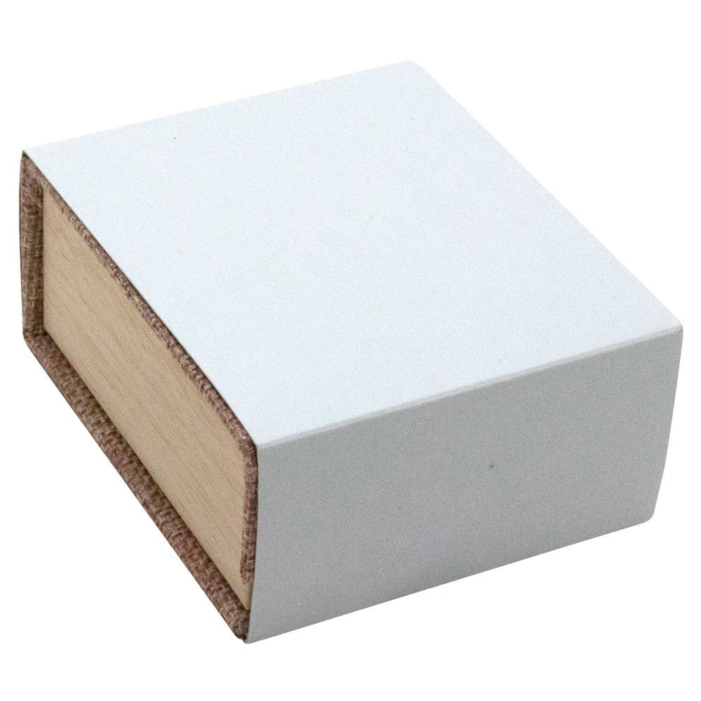 Brown Burlap and Faux Natural Wood Jewelry Earring or Pendant Boxes