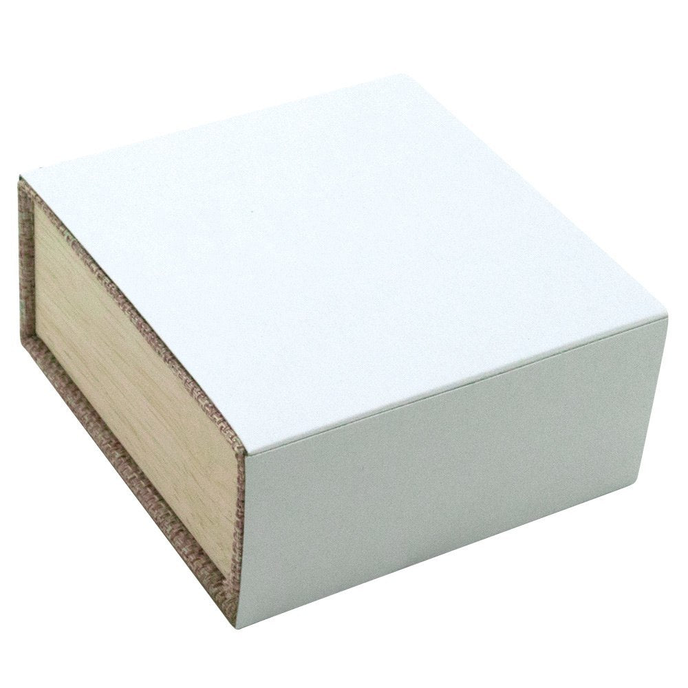 Brown Burlap Faux Natural Wood Jewelry Pendant and Earring Combination Boxes