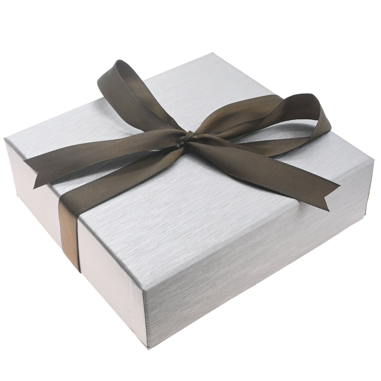 Steel Grey Leatherette Necklace Boxes with Brown Bow Ribbon - Pack of 6
