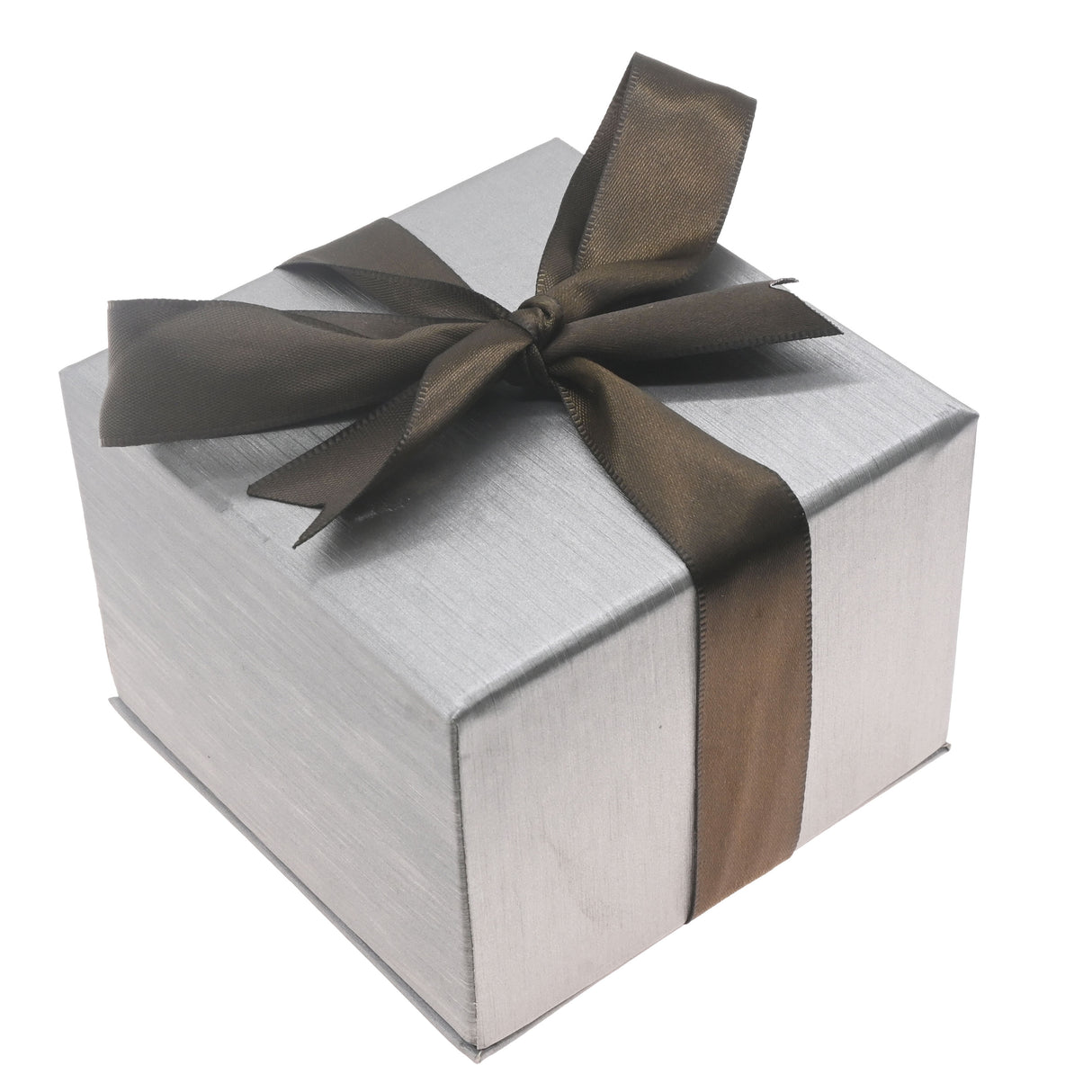 Steel Grey Leatherette Watch Pillow Boxes with Brown Bow Ribbon - Pack of 12