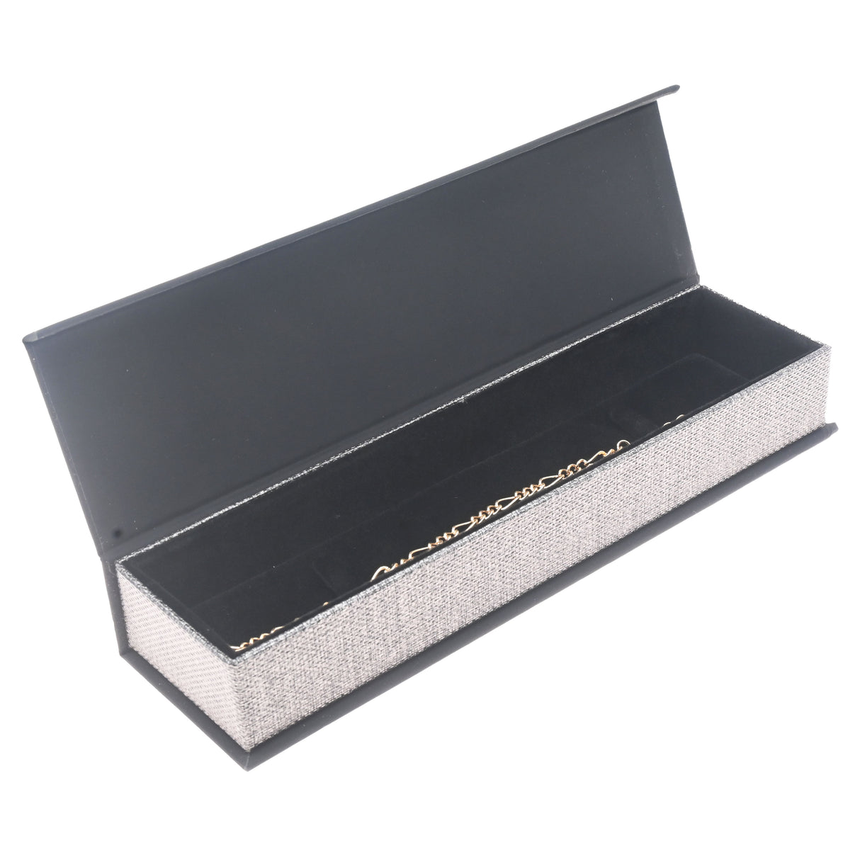Black and Grey Magnetic Lid Jewelry Bracelet Boxes