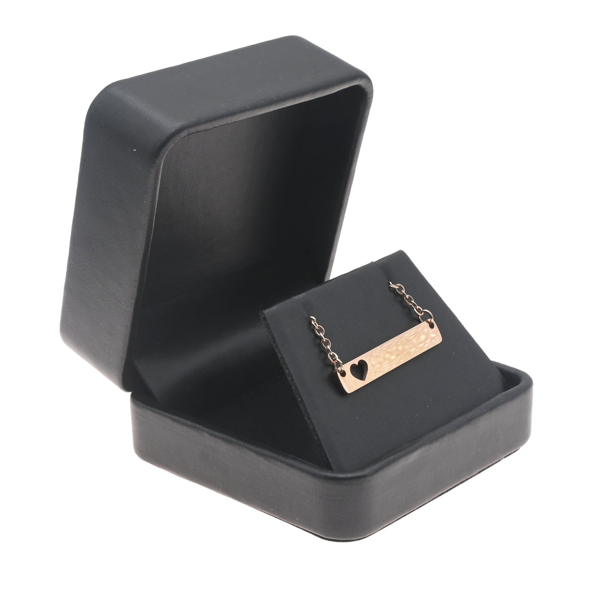 Black Rounded Corner Leatherette Pendant & Earring Box – Pack of 12