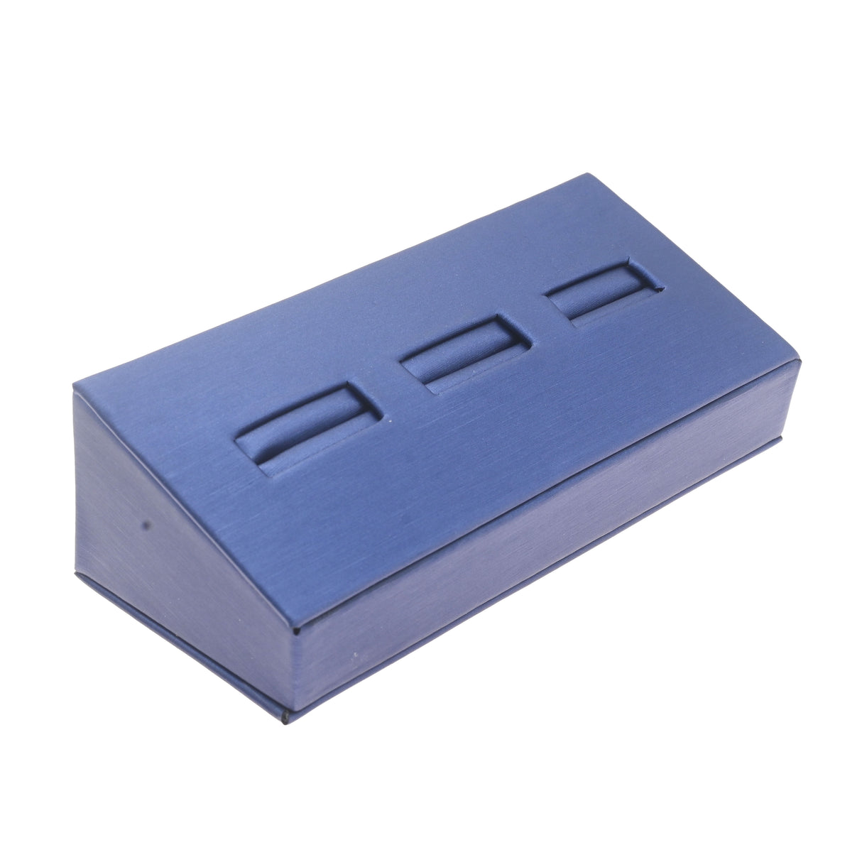 Blue Leatherette Reversible Ring Display - 3 or 5 Slots
