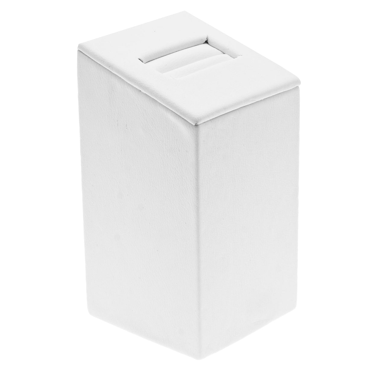 White Leatherette Jewelry Ring Stand, 2 7/8" Tall