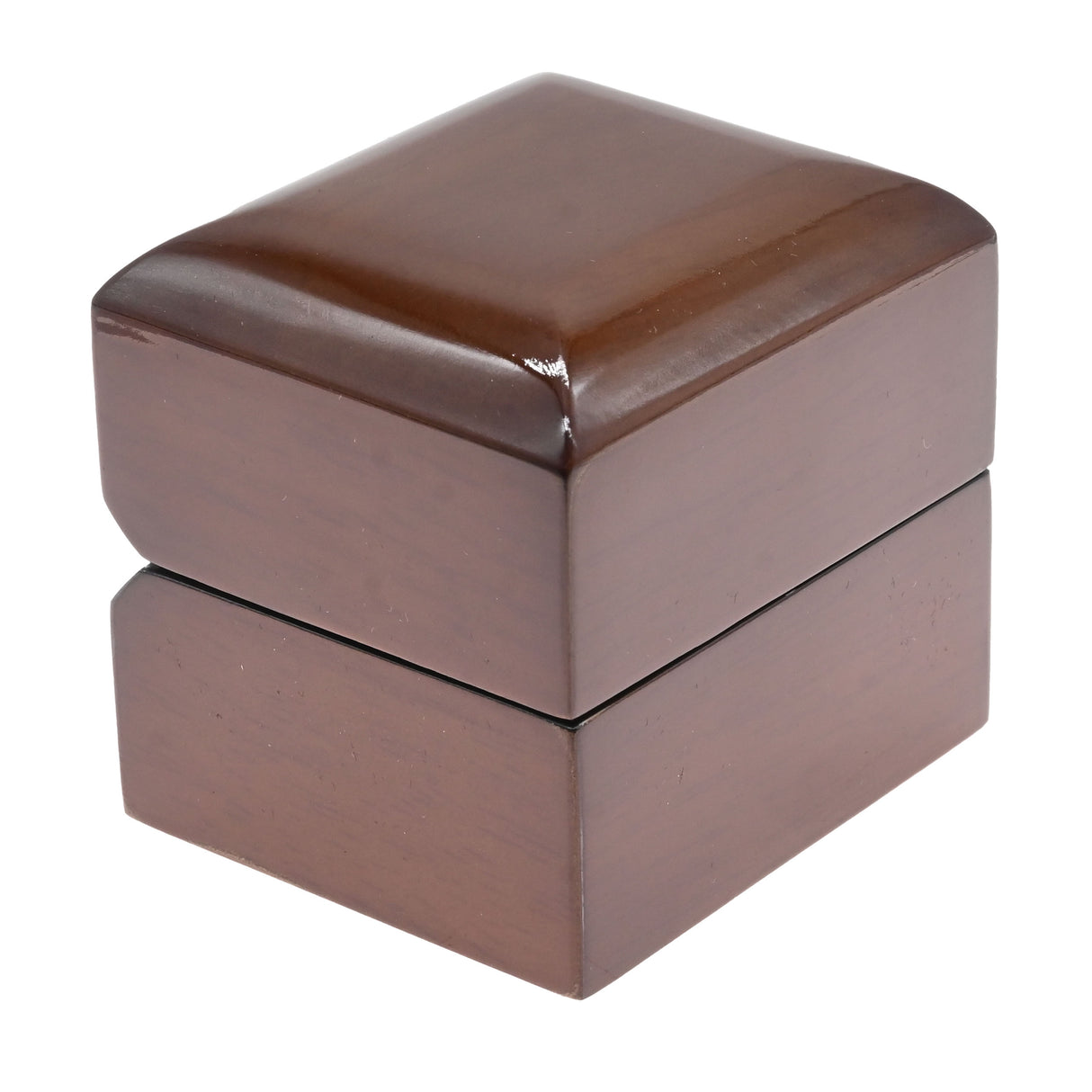 Premium Brown Wooden Veneer Ring Box