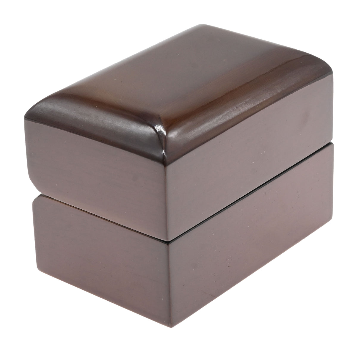 Premium Brown Veneer Dual Jewelry Ring Box