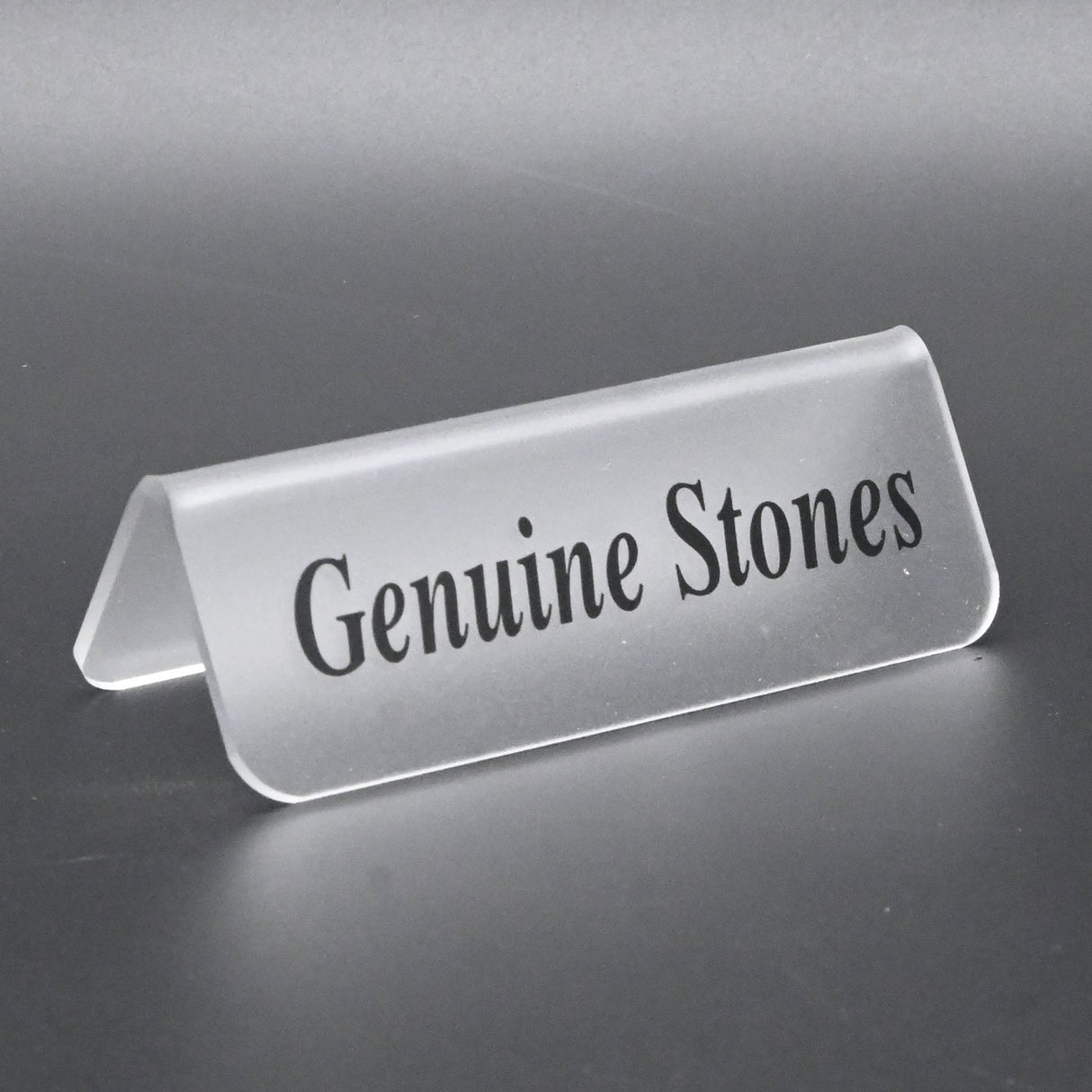 Acrylic Genuine Stones Jewelry Display Sign – 3.25" x 1.25"