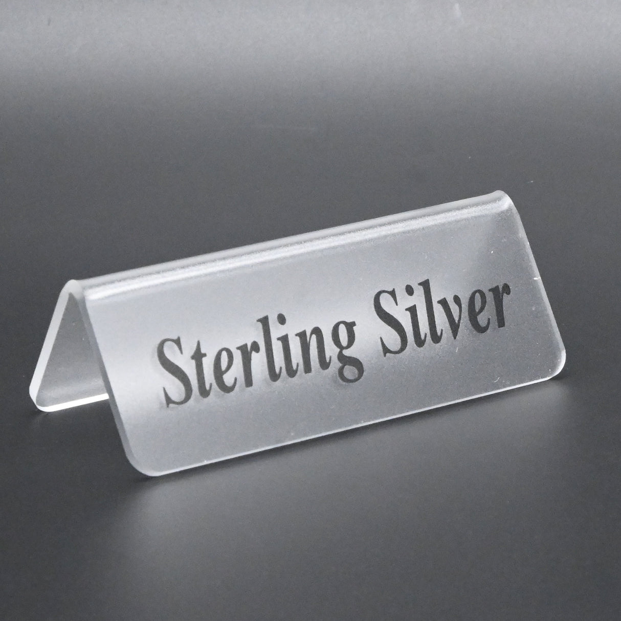 Acrylic Sterling Silver Jewelry Display Sign – 3.25" x 1.25"