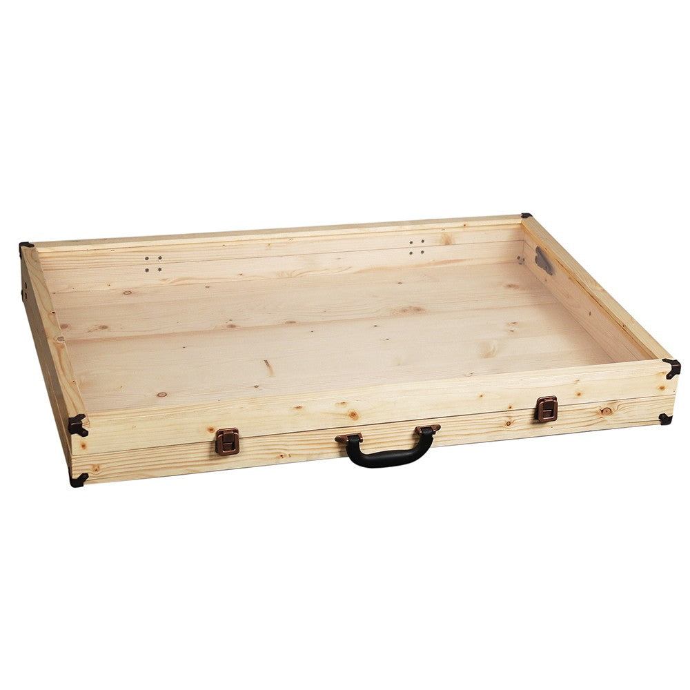 Natural Wood Glass Top Large Display Case - 36" x 24" x 4" H