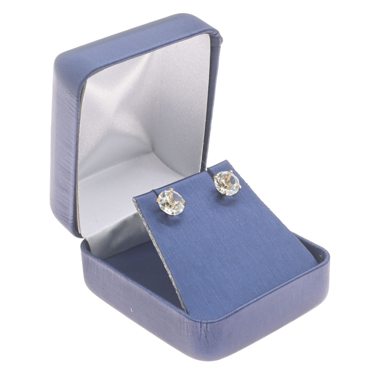 Blue Leatherette Earring Box - Pack of 12