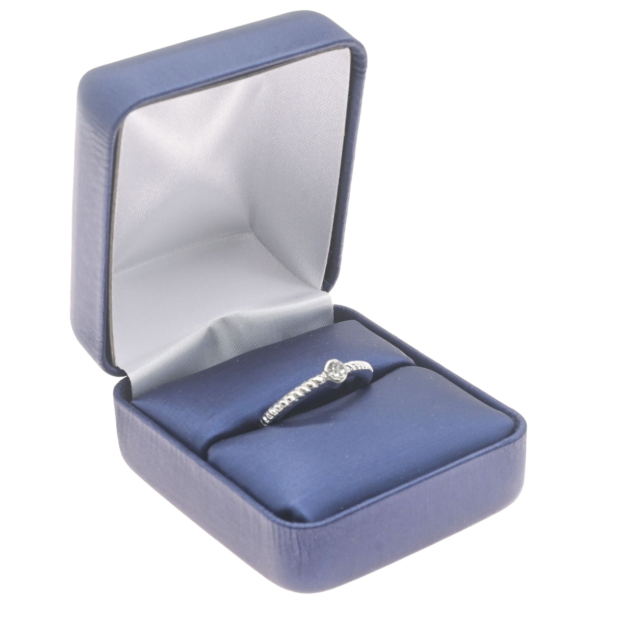 Blue Leatherette Ring Box – Pack of 12