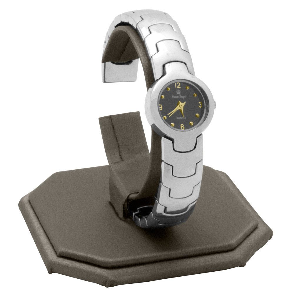Steel Grey Leatherette Jewelry Watch Display Stand