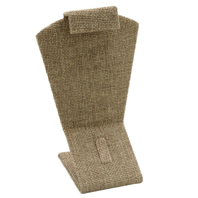 Brown Burlap Jewelry Earring / Ring / Necklace Combination Stand