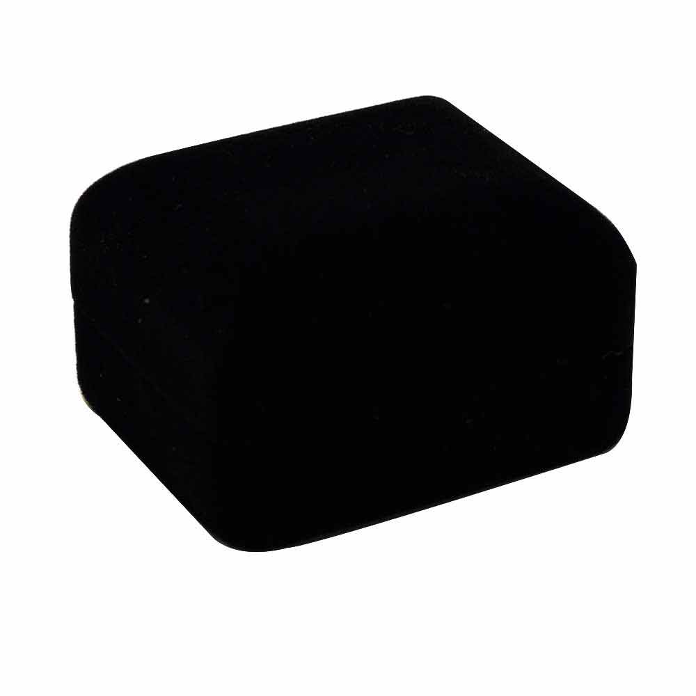 Black Velvet Dual Jewelry Ring Gift Boxes, Holds 1 - 2 Rings