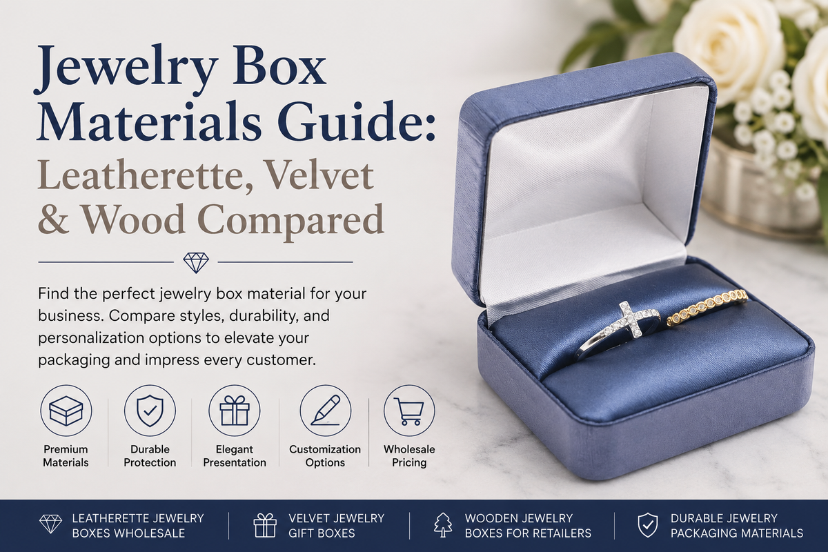 Jewelry Box Materials Guide: Leatherette, Velvet & Wood Compared