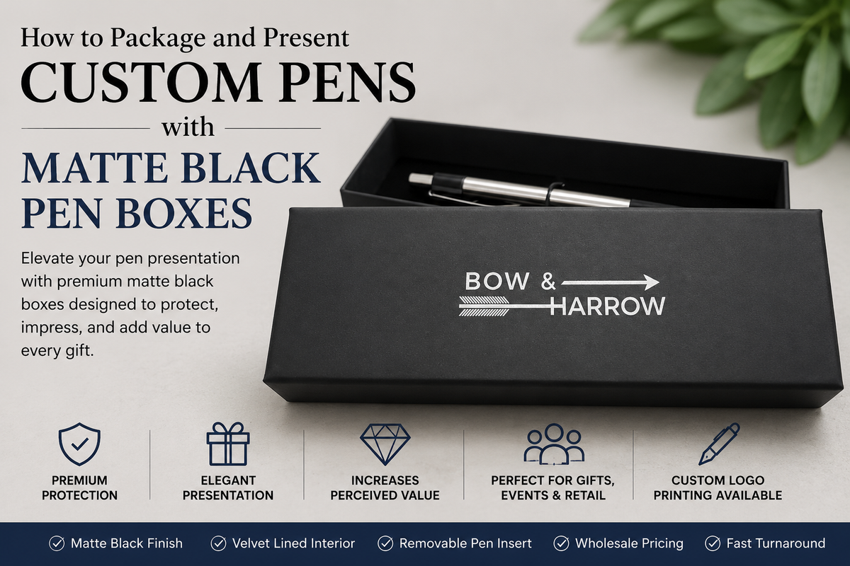 How to Package and Present Custom Pens with Matte Black Pen Boxes