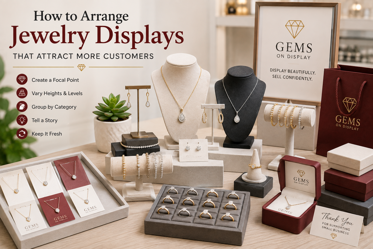 How to Arrange Jewelry Displays That Attract More Customers