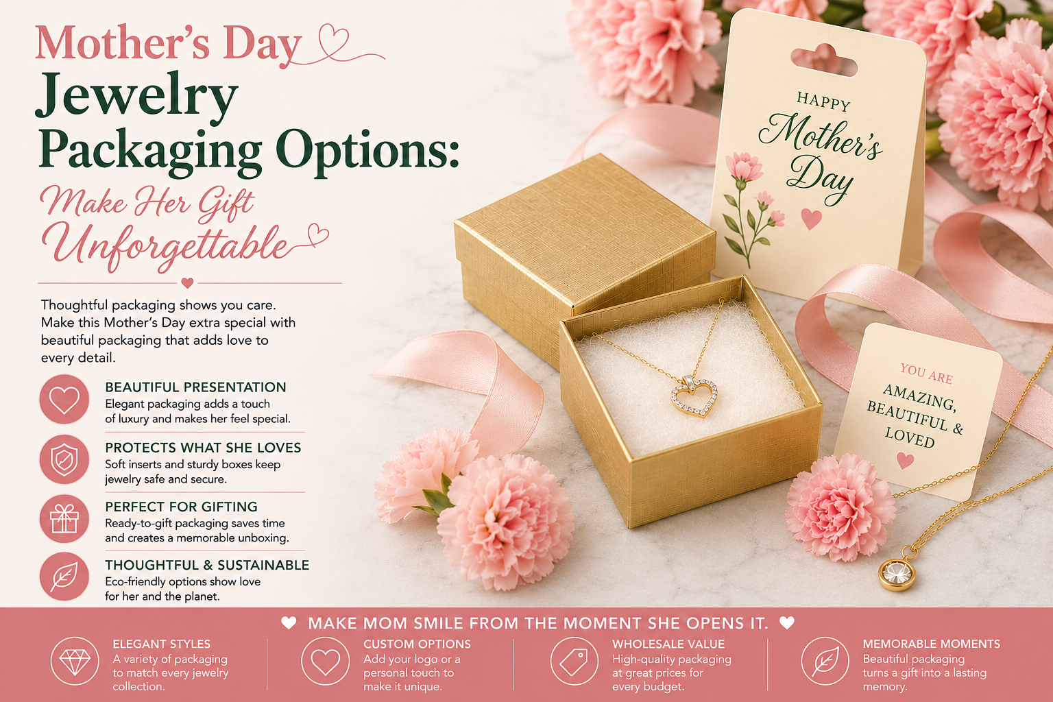 Mother’s Day Jewelry Packaging Options: Make Her Gift Unforgettable