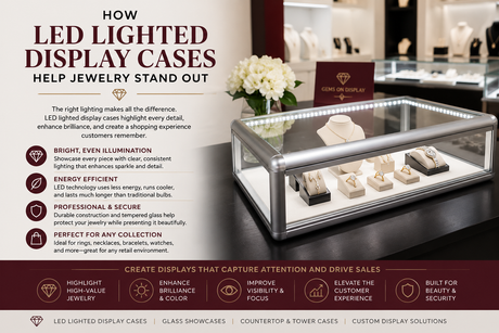 How LED Lighted Display Cases Help Jewelry Stand Out