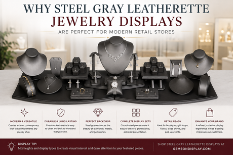 Why Steel Gray Leatherette Jewelry Displays Are Perfect for Modern Retail Stores