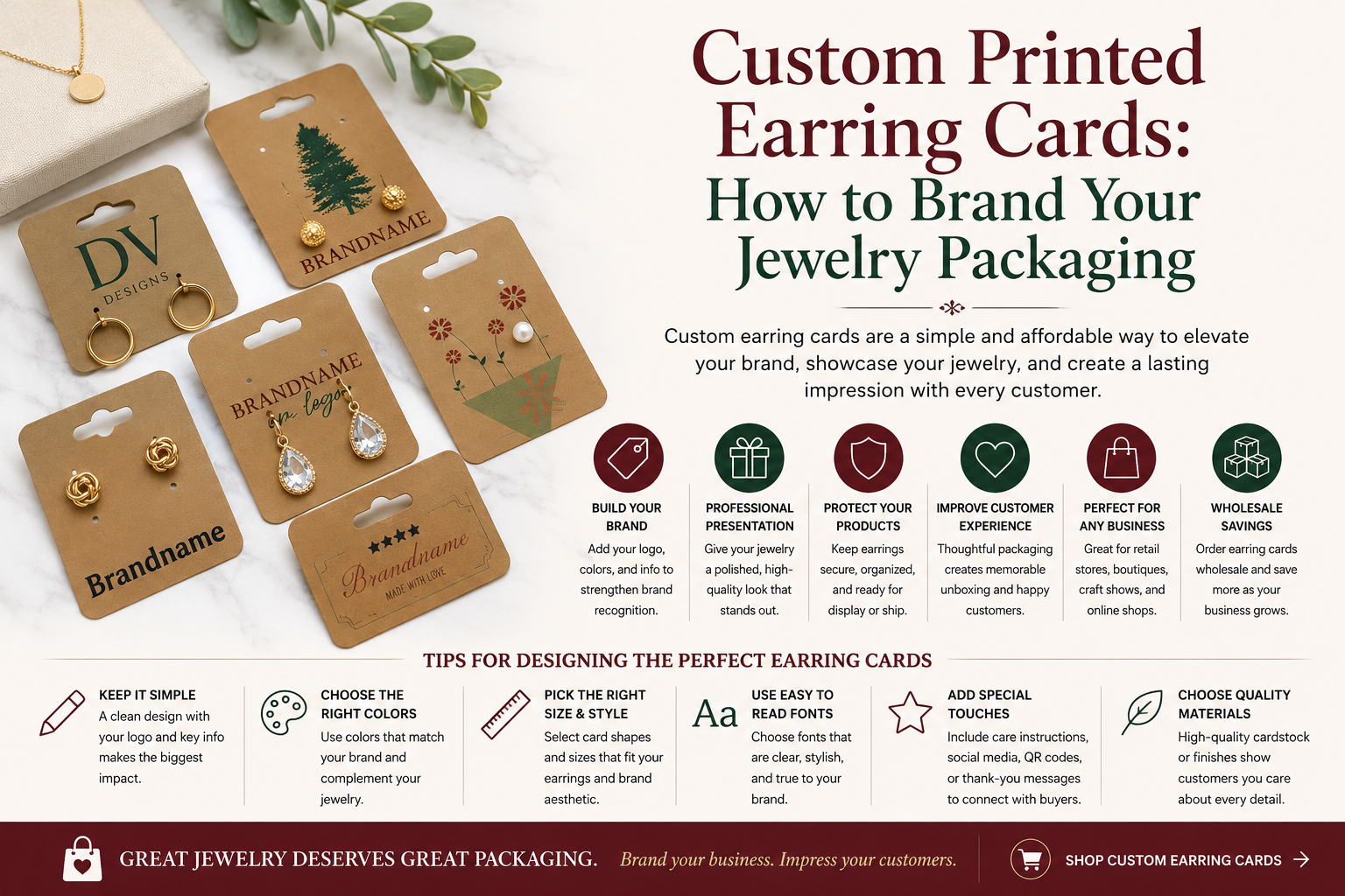 Custom Printed Earring Cards: How to Brand Your Jewelry Packaging