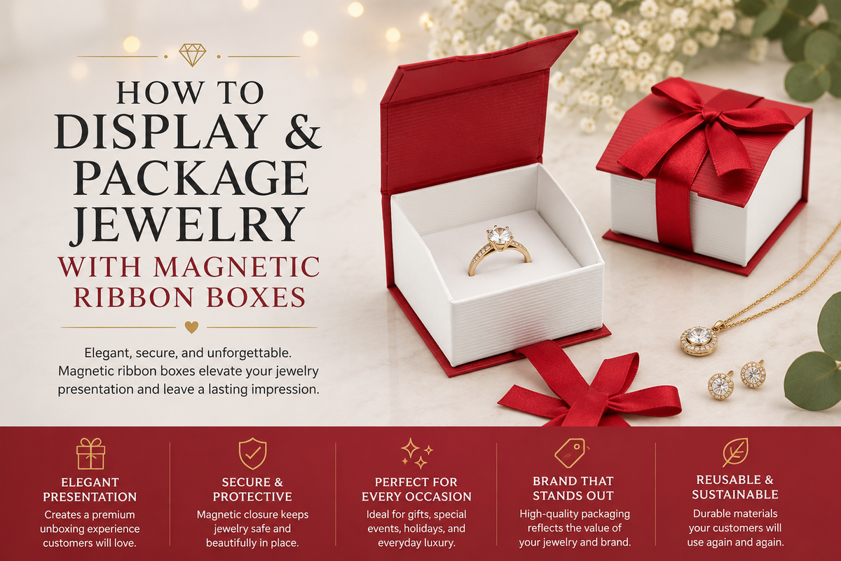 How to Display & Package Jewelry with Magnetic Ribbon Boxes