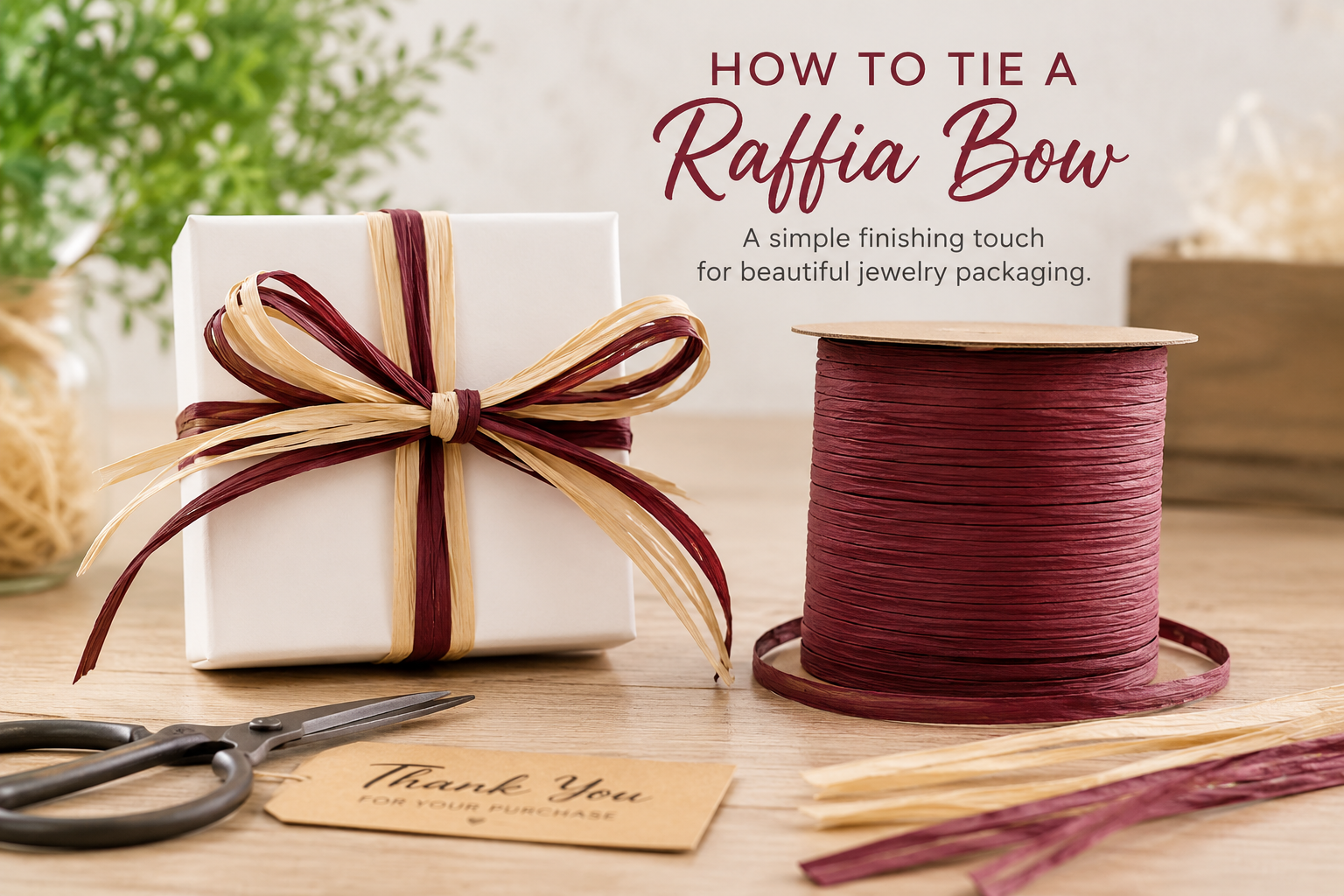 How to Tie a Raffia Bow for Jewelry Gift Packaging