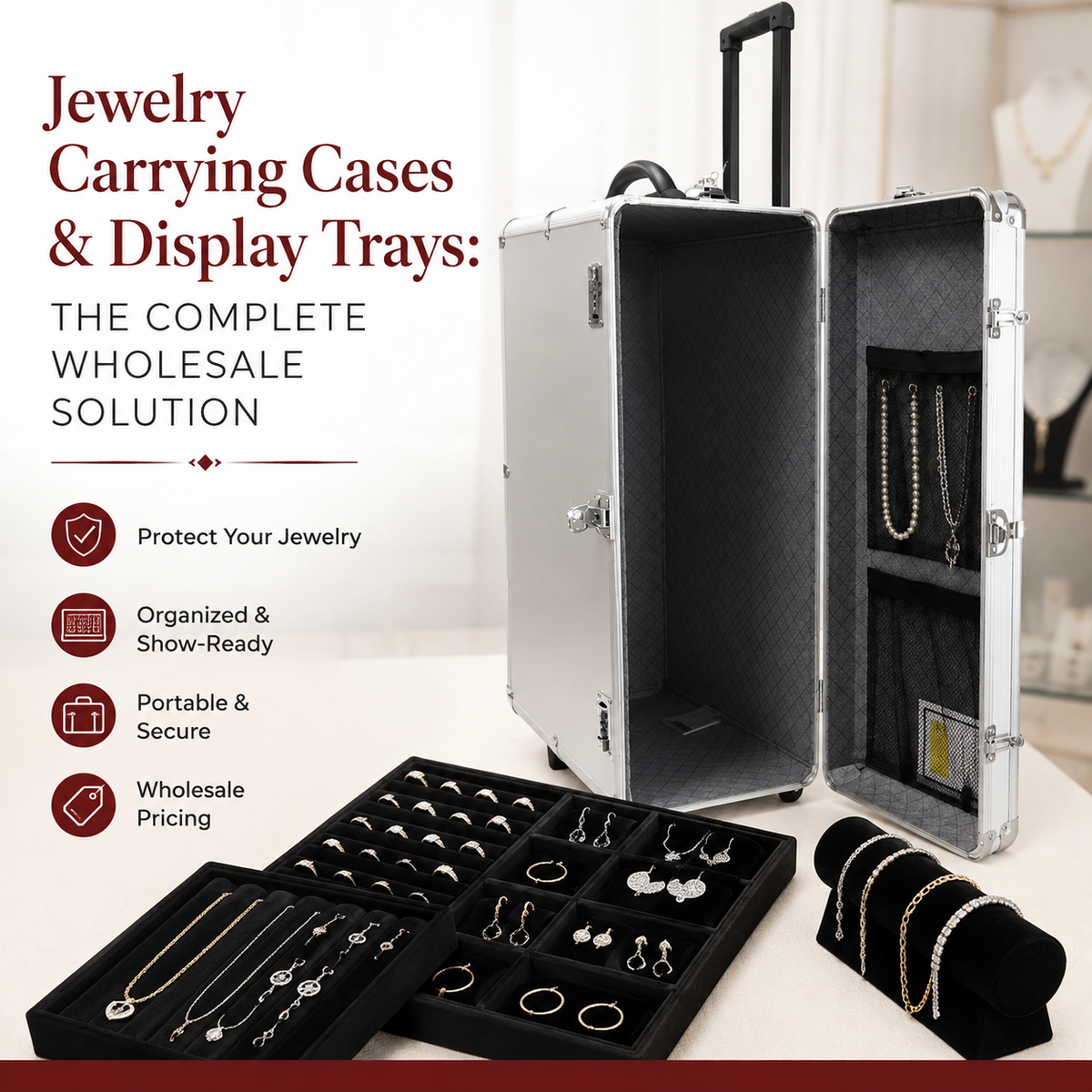 Jewelry Carrying Cases & Display Trays: The Complete Wholesale Solution