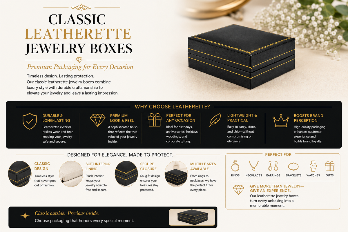 Classic Leatherette Jewelry Boxes: Premium Packaging for Every Occasion