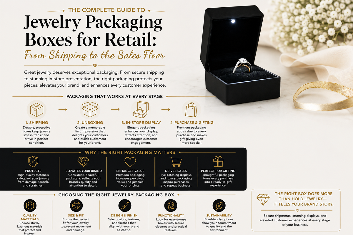 The Complete Guide to Jewelry Packaging Boxes for Retail: From Shipping to the Sales Floor