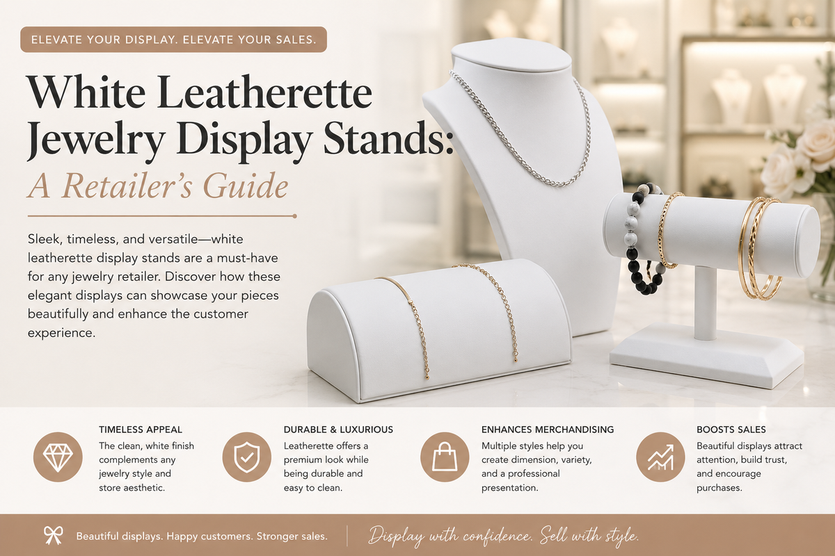 White Leatherette Jewelry Display Stands: A Retailer's Guide