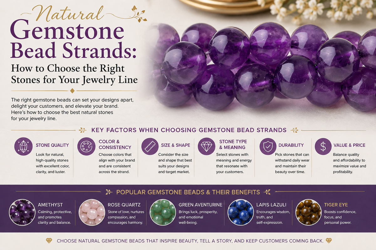 Natural Gemstone Bead Strands: How to Choose the Right Stones for Your Jewelry Line