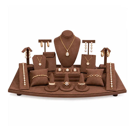 Brown Jewelry Showcase Display Sets