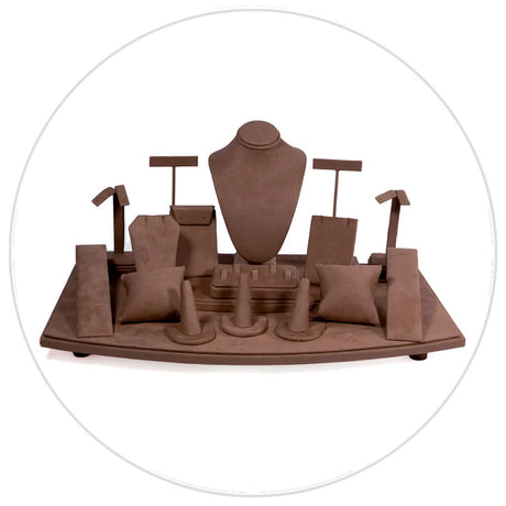 Brown Jewelry Showcase Display Sets