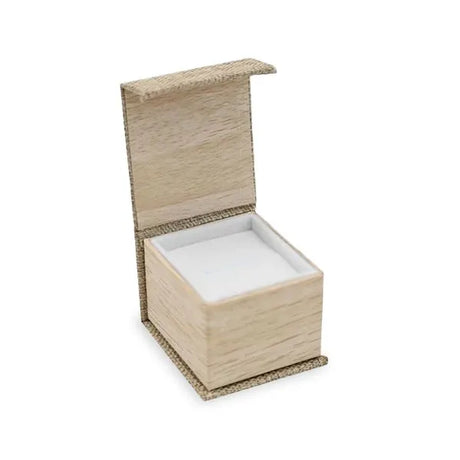Burlap and Faux Natural Wood Jewelry Boxes