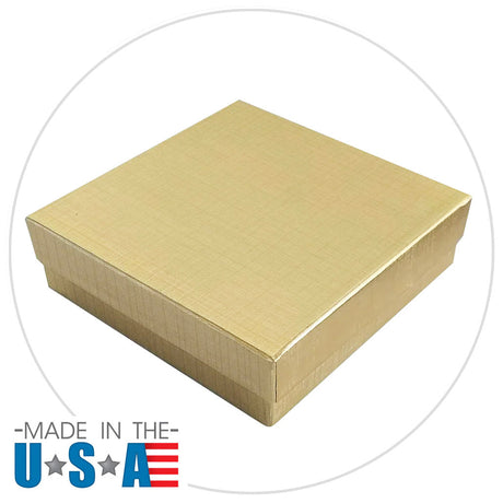 Textured Gold Cotton Filled Jewelry Boxes