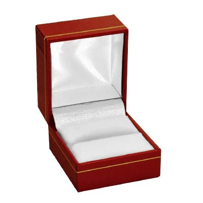 Red Leatherette Jewelry Boxes with Gold Trim