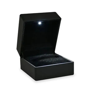 LED lighted jewelry box for engagement rings and luxury proposals