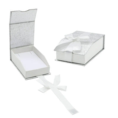 Silver Magnetic Ribbon Jewelry Gift Boxes