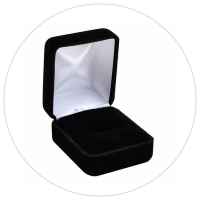 Black velvet ring jewelry box for luxury presentation