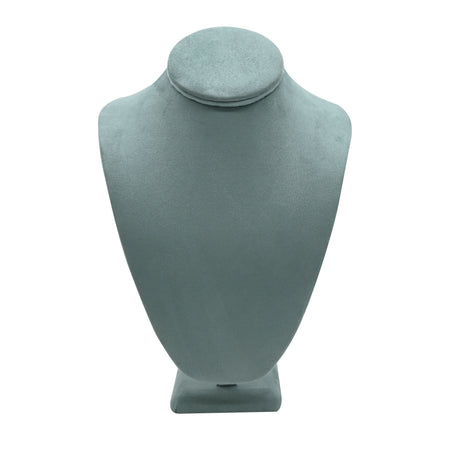 Blue Suede Jewelry Necklace Display Bust - 11" Tall