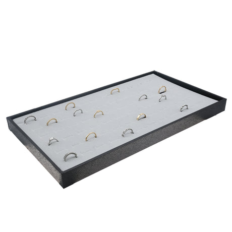 Black Leatherette Full-Size Jewelry Tray - 1" Deep