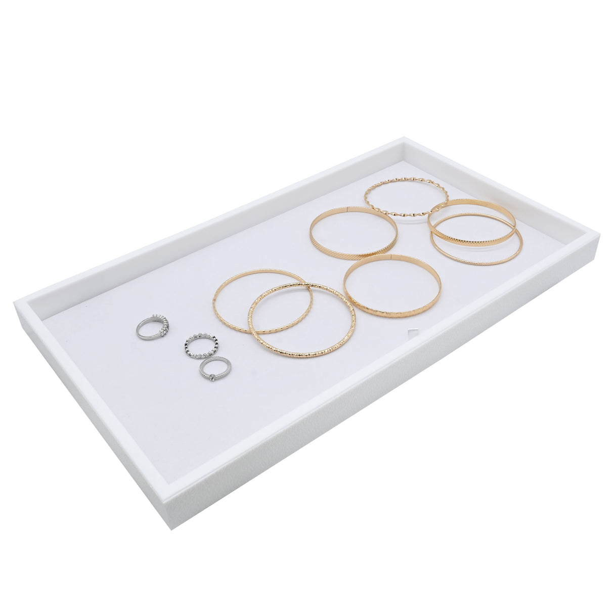 White Plastic Stackable Full Size Jewelry Display Tray, 1" Tall