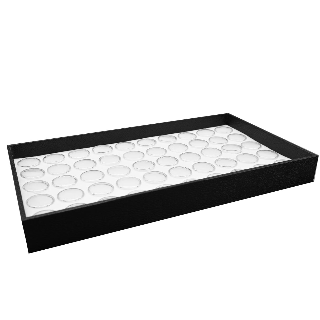 Black Leatherette Full-Size Jewelry Tray - 2" Deep