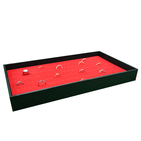Black Leatherette Full-Size Jewelry Tray - 1.5" Deep
