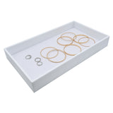 White Plastic Stackable Full Size Jewelry Display Tray, 2" Tall