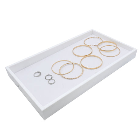 Stackable Jewelry Tray-White-Full Size-1-1/2"