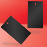 Matte Black Custom Printed Hanging Hole Clothing Shopping Tags,