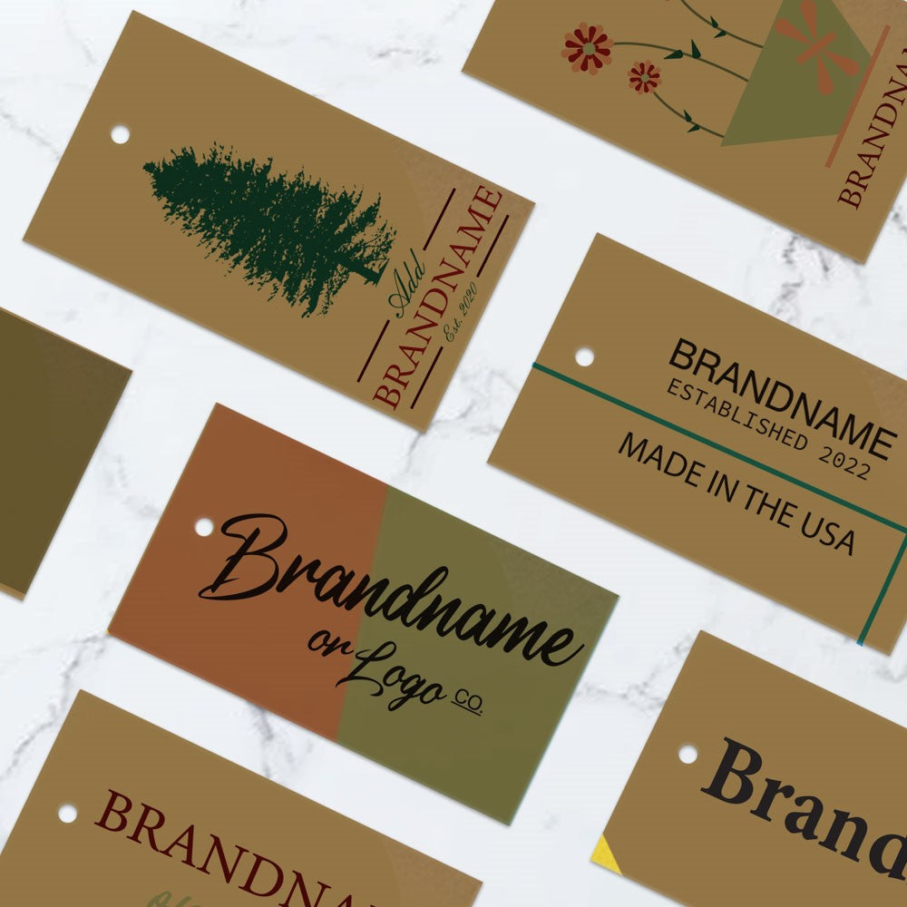 Kraft Custom Printed Hanging Hole Clothing Shopping Tags, 